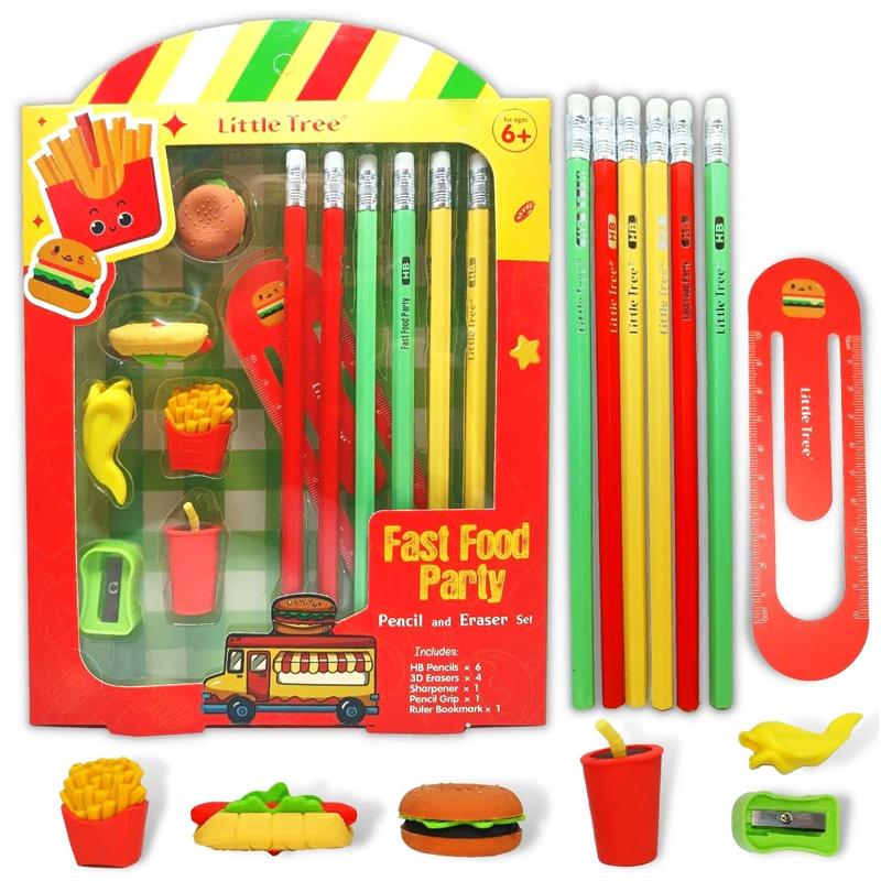 Bộ Dụng Cụ Học Tập Đồ Ăn Nhanh Fast Food Party - Little Tree GP8023-E (13 Chi Tiết)