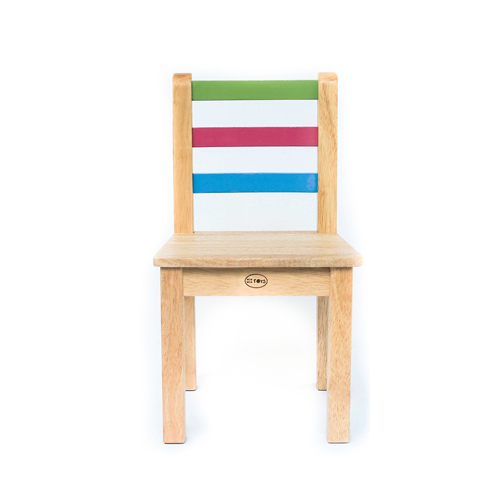 Ghế lưng thanh ba màu | Bàn ghế trẻ em bằng gỗ