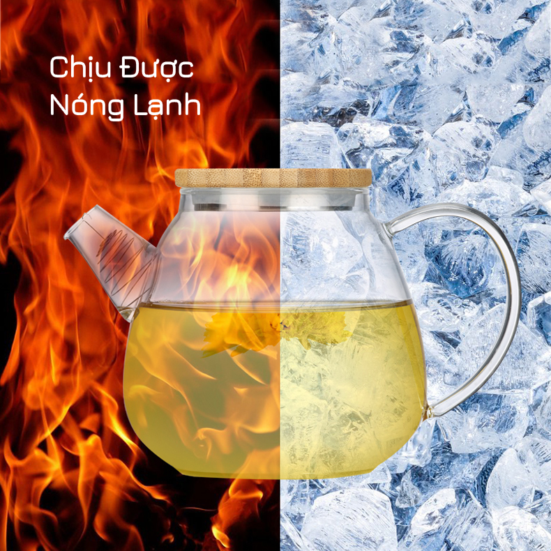 Bình lọc trà thủy tinh chịu nhiệt 900mL S099