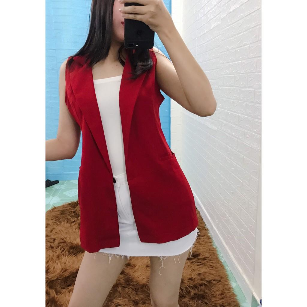 Áo khoác blazer Nữ From dài ghile không tay đi dự tiệc, dạo phố đi chơi, quẩy bar sang chảnh