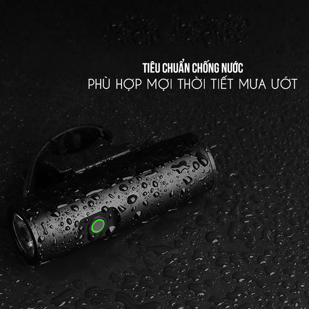 Pha Xe Đạp Mini 400 lumens EOS290 Sạc Điện USB Sáng Mạnh 3 Chế Độ Chống Nước Vỏ Hợp Kim Nhôm MaiLee