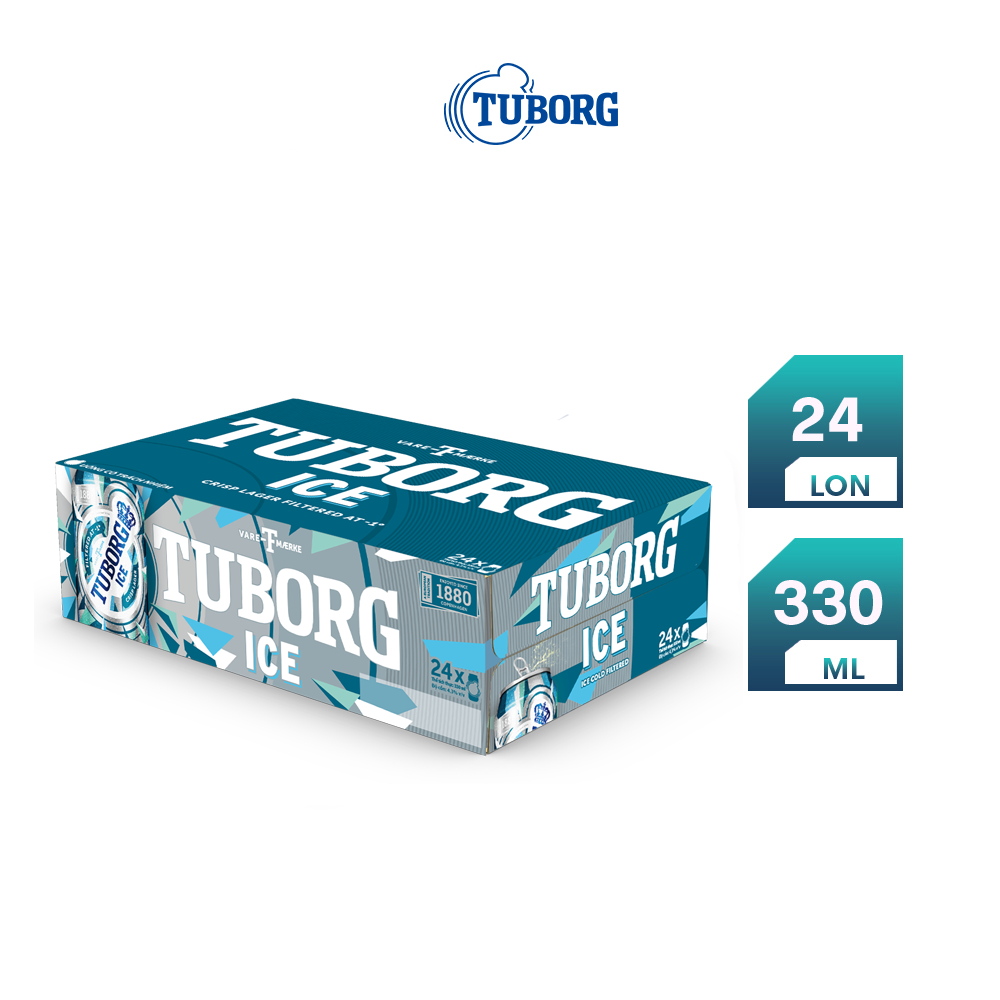 Nồng độ cồn 4.3% - Thùng 24 lon bia Tuborg Ice 330ml