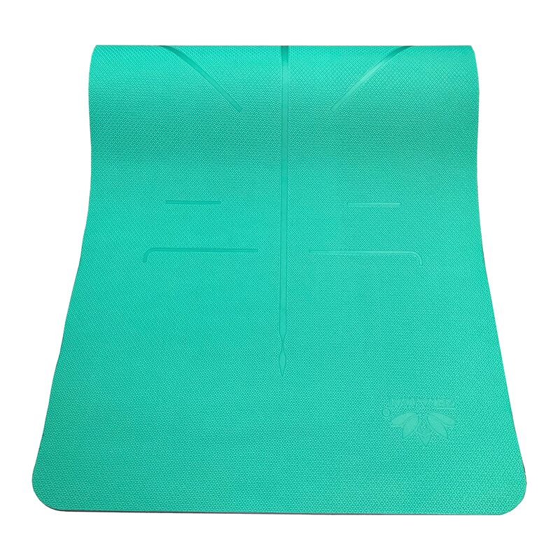 Thảm tập Yoga định tuyến Zera TPE 2 lớp 6mm - Xanh ngọc