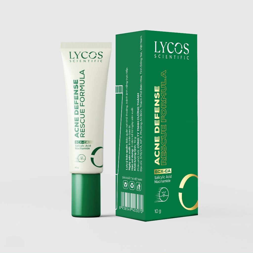 Kem Chấm Mụn 4H Lycos - Kem Mụn ACNE DEFENSE RESCUE FORMULA LYCOS 10G : Giảm Sưng Viêm, Kháng Khuẩn &amp; Gom Cồi Acne Defense Rescue Formula Lycos – 10g