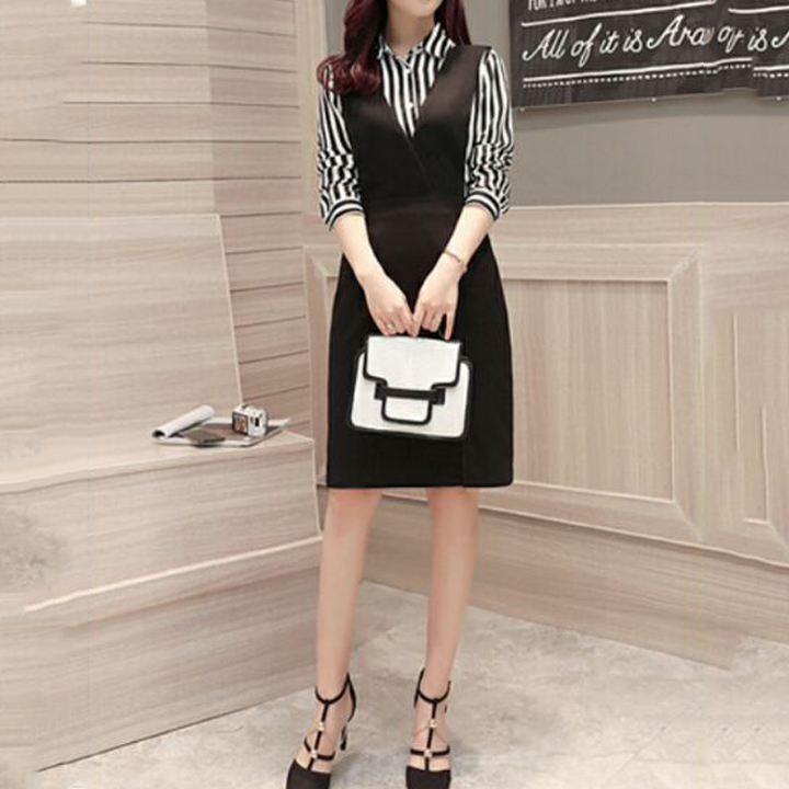 Yếm Váy Nữ New Design Thiết Kế Váy Xẻ Đùi , Có Size Màu Đen ,Dài Qua Gối Phong Cách Hàn Quốc Trẻ Trung New Design CV0041