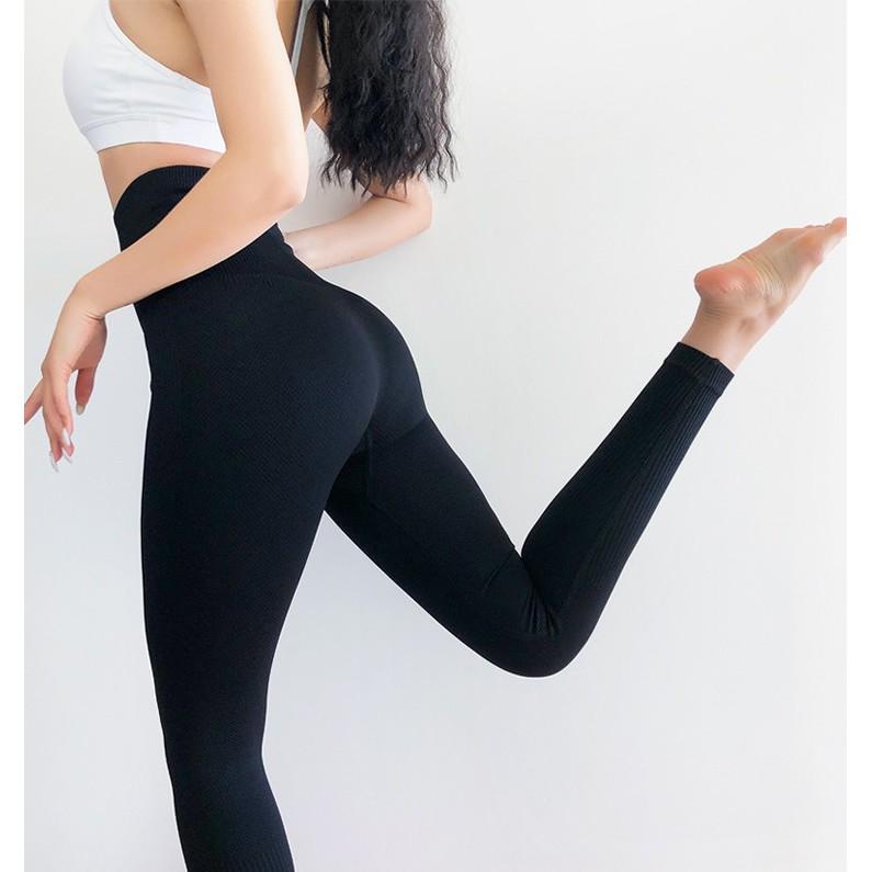 Quần legging tập gym nữ dài tập yoga zumba aerobic thể thao vải dệt kim, nâng mông