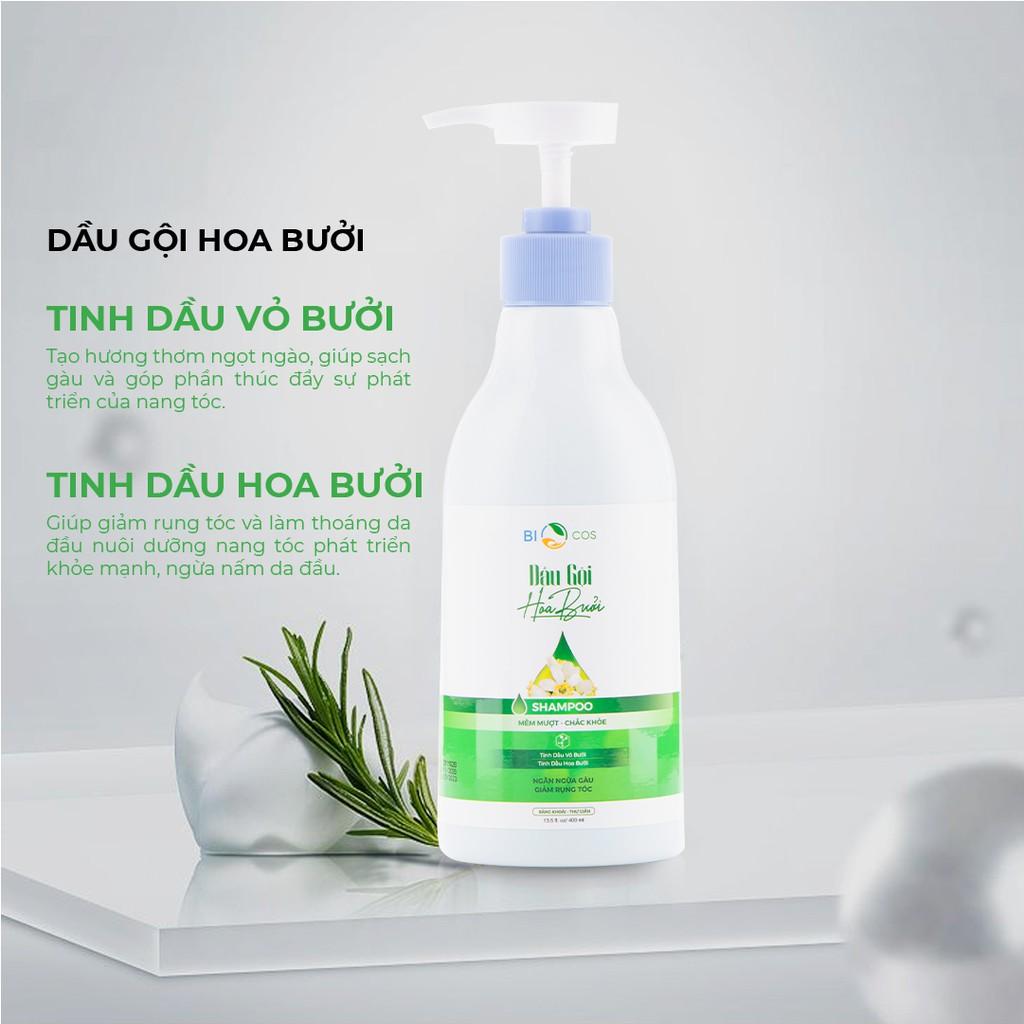 Dầu Gội Đầu Hoa Bưởi BIOCOS - 400ml Sạch Gầu, Mềm Mượt, Ngăn Ngừa Rụng Tóc