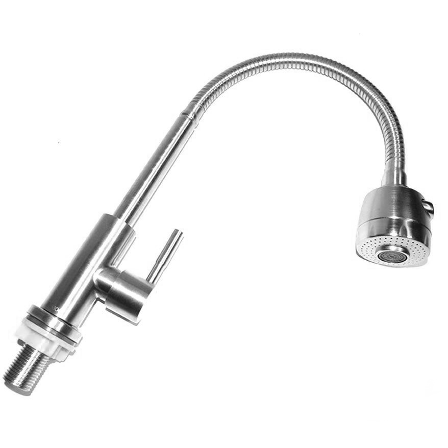 Vòi chậu chén lạnh cần mềm Inox 304 Yamato CLI01