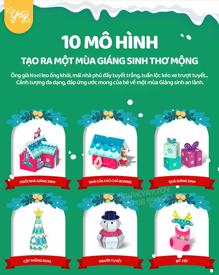 Trò Chơi Xếp Giấy Origami 3D Chuyển Động Chủ Đề Giáng Sinh Cho Bé 4+ - Mideer