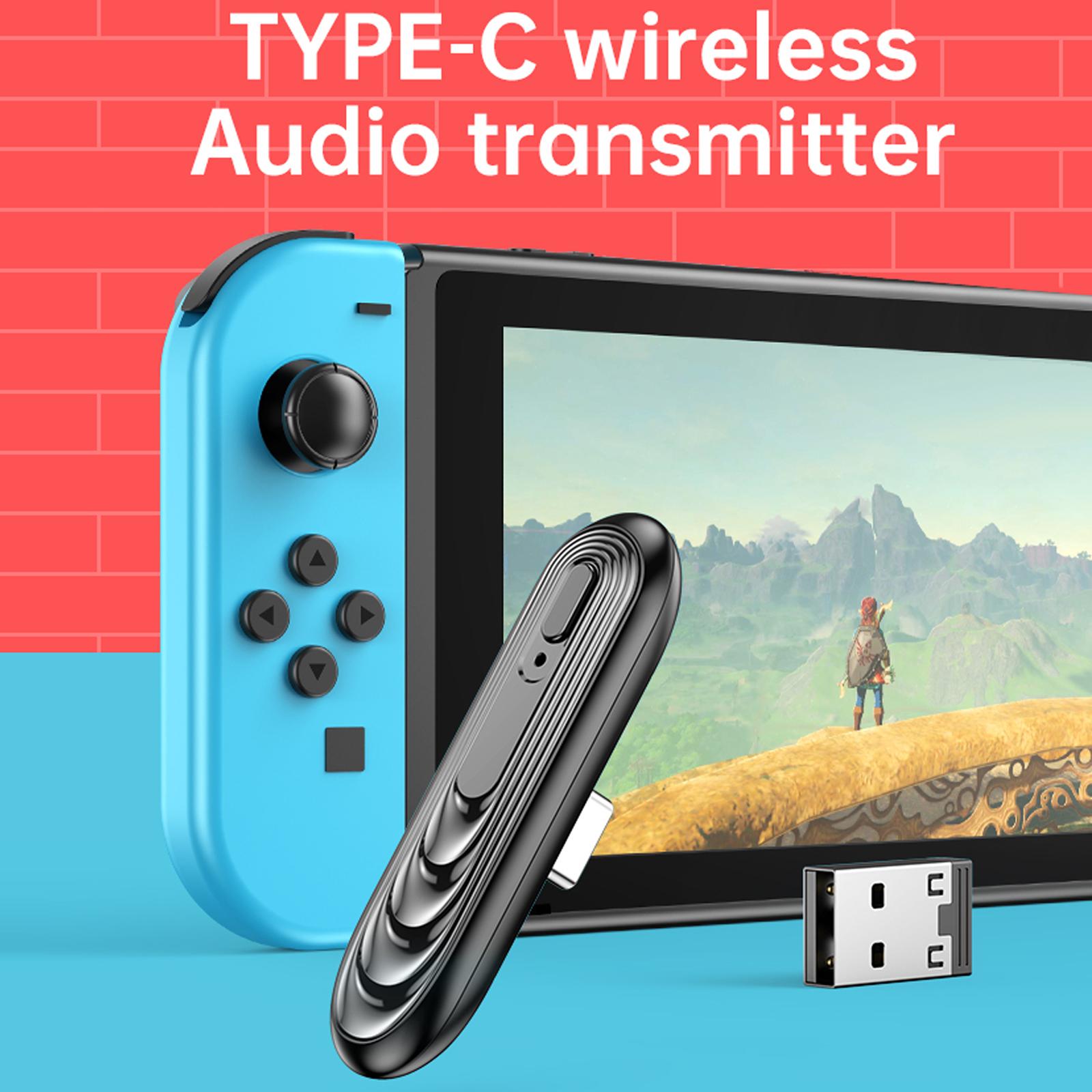 Bộ phát âm thanh Type-C Bluetooth 5.0 không dây với Bộ chuyển đổi USB Tương thích với Máy tính xách tay Switch TV