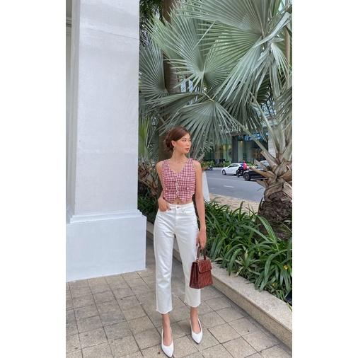 Áo croptop kiểu gile cá tính REVERCLOTHINGS dạ cao cấp Gile Top