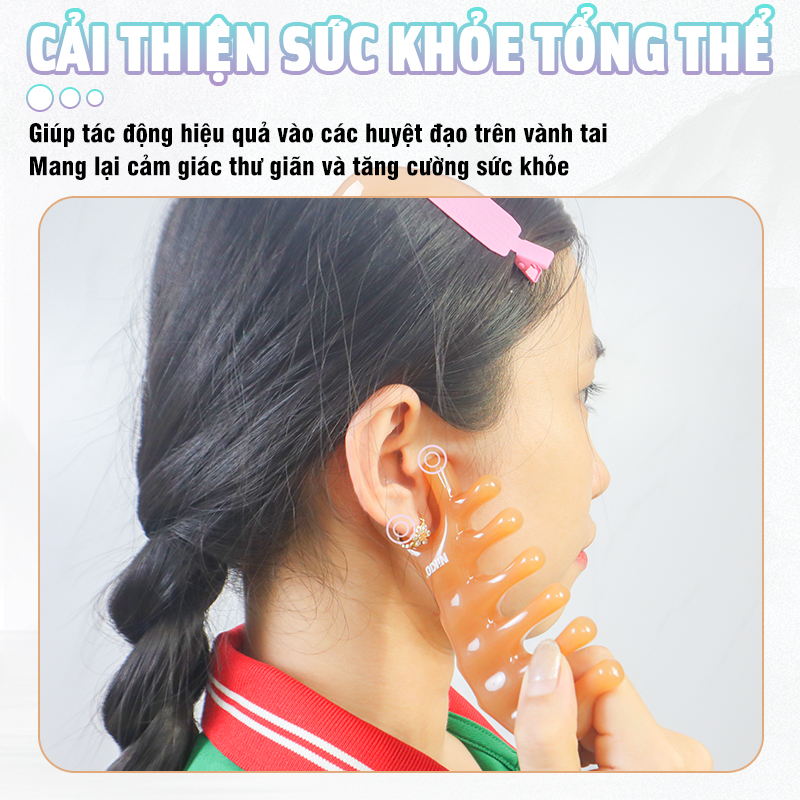 Lược massage kinh tuyến, massage da đầu Nikio NK-03C2 - Chăm sóc thư giãn đầu óc, Massage các huyệt bị trên mặt