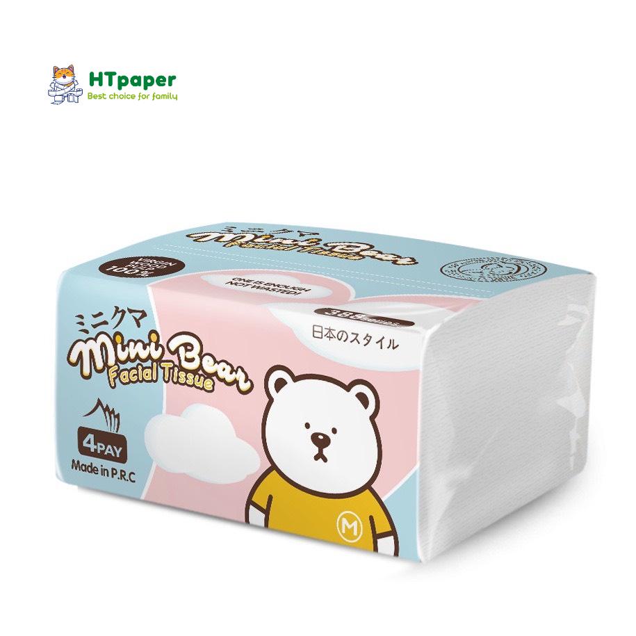 COMBO 10 gói Khăn Giấy Rút Mini Bear gói 300 tờ x 4 lớp - HTpaper