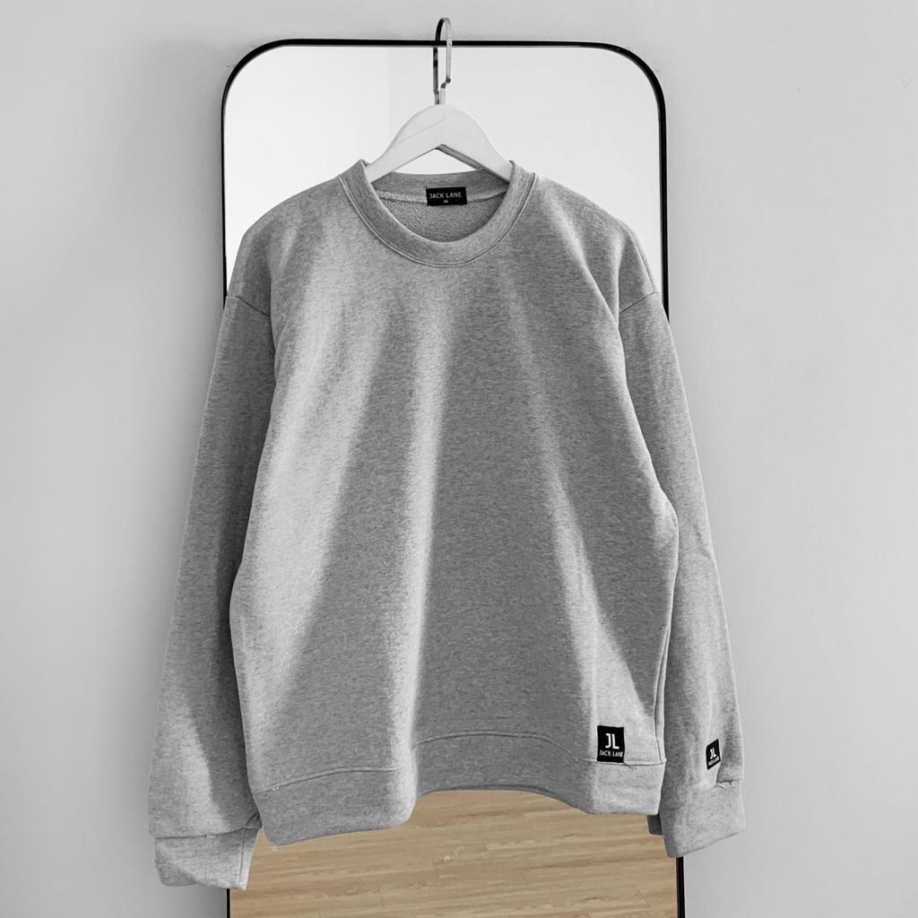 Áo nỉ Sweater oversize Basic, JACKLANE , Áo dài tay Unisex Jack Lane form rộng màu trơn