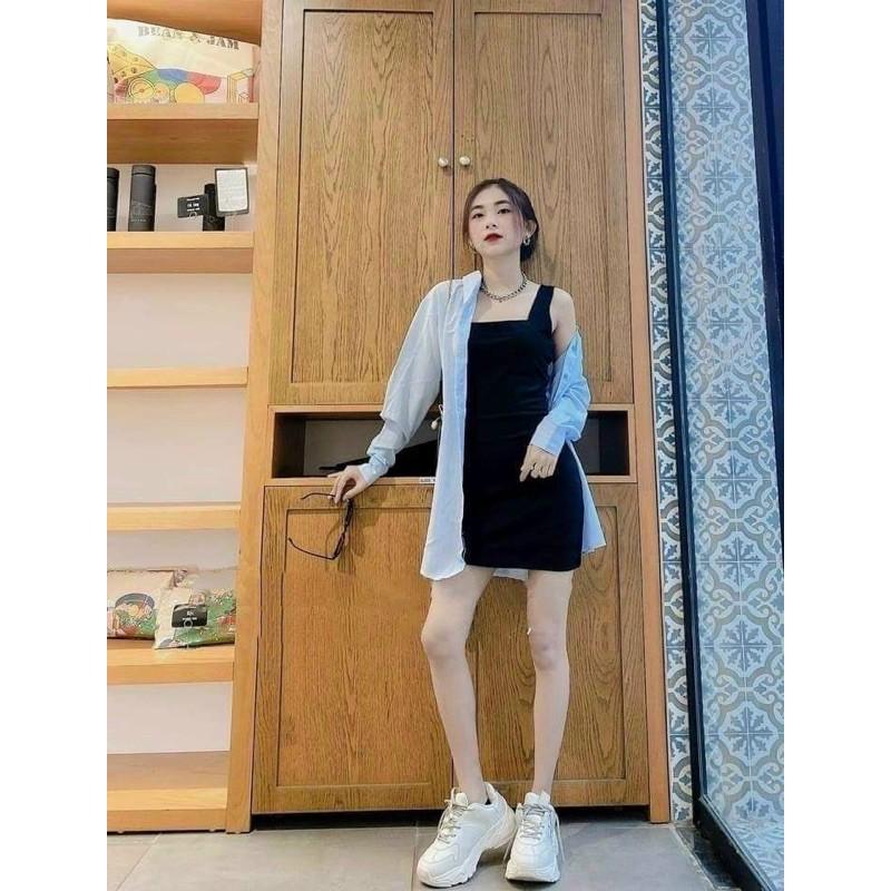 SET ĐẦM ĐEN KÈM SƠ MI NGOÀI