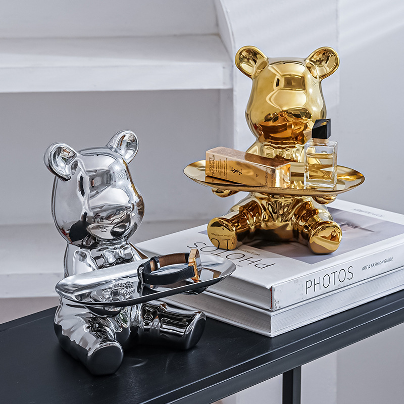 TƯỢNG GẤU BEARBRICK TRANG TRÍ NHÀ CỬA GOLDEN BEARB ROOM TRAY