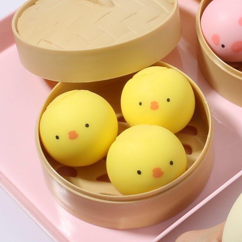 50 mẫu Squishy Mochi Hộp bánh bao flan tròn siêu đàn hồi mềm mịn dễ thương xả stress