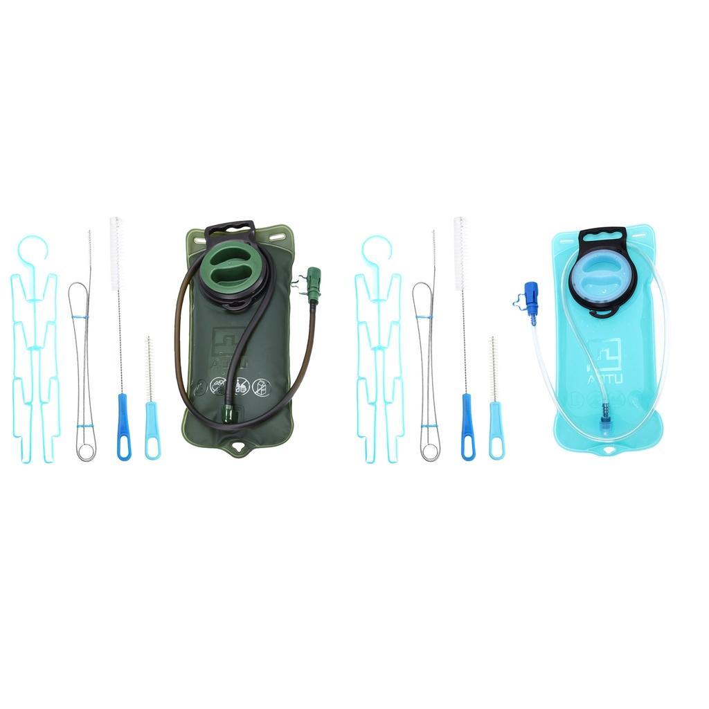 2L Hydration Bladder Outdoor Camping Water Storage Bag Water Reservoir with Cleaning Brush Drying Rack