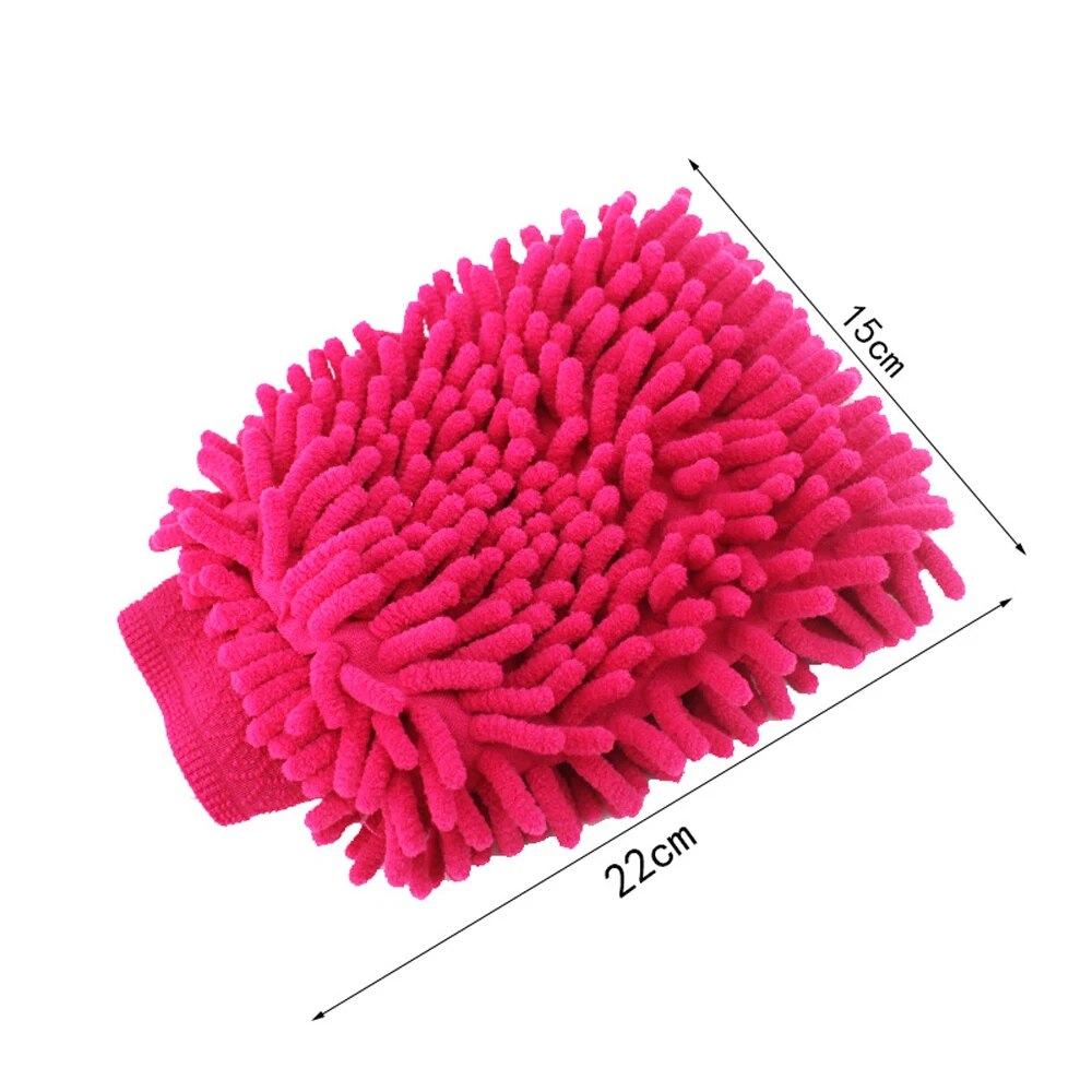 Găng tay san hô lau rửa xe ô tô (Sợi Microfiber) - Kích thước 25cm x 17cm - Găng tay rửa xe chuyên dụng san hô 2 mặt