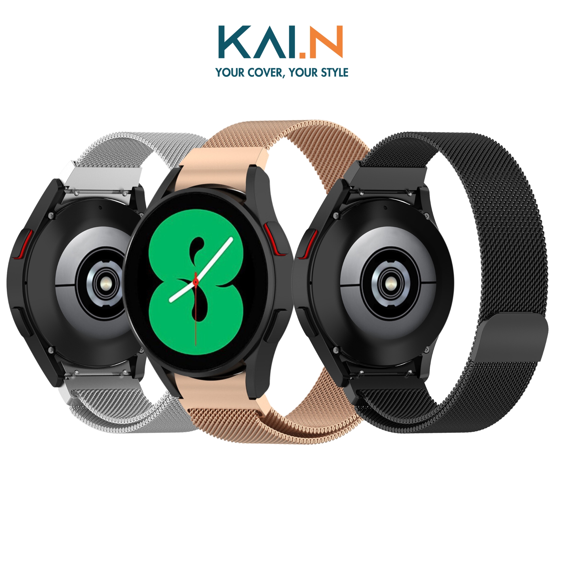 Dây Đeo Thay Thế Dành Cho Samsung Galaxy Watch 4/ Galaxy Watch 5, Kai.N Universal Milanese - Hàng Chính Hãng