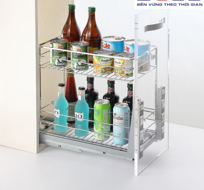 Giá gia vị Tundo GVIPCT1625 nan vuông ray âm giảm chấn Boss