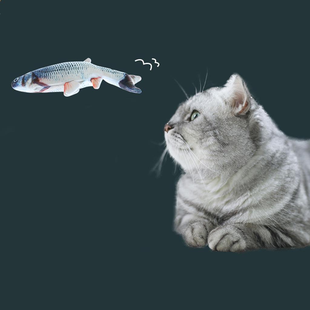 3x Pet Cat Toy Electric Simulation  Toys For Pet Interactive Grass Carp
