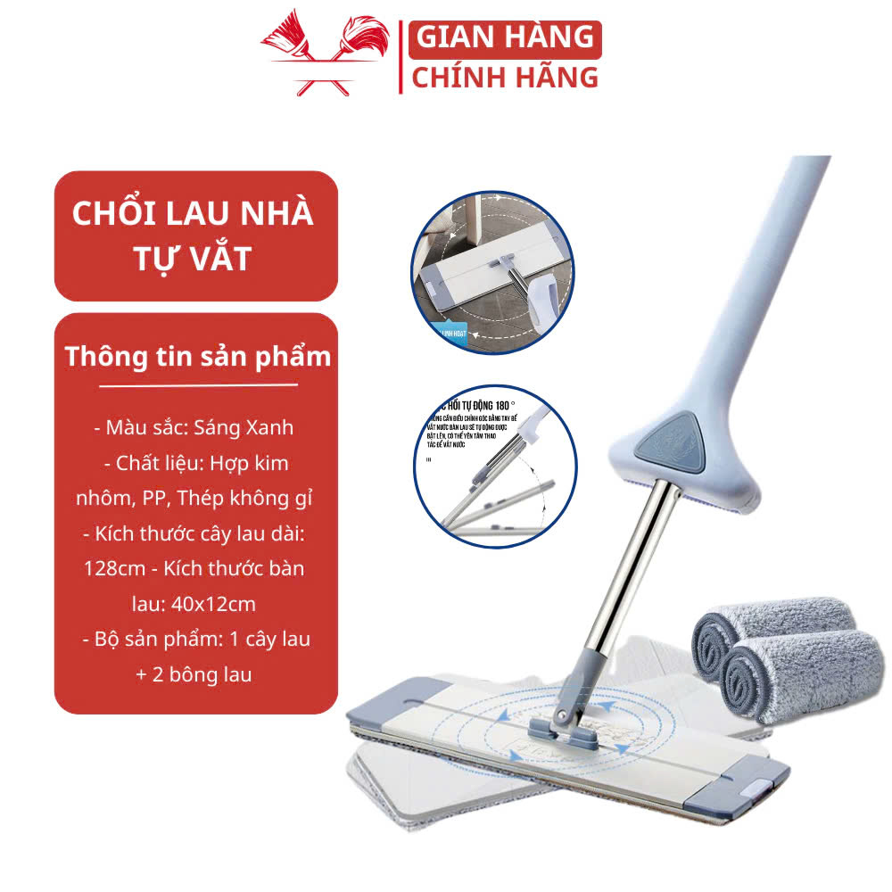 Cây Lau Nhà Tự Vắt Đa Năng - Tiện Lợi, Dễ Dàng Vệ Sinh Mọi Bề Mặt - HÀNG CHÍNH HÃNG MINIIN