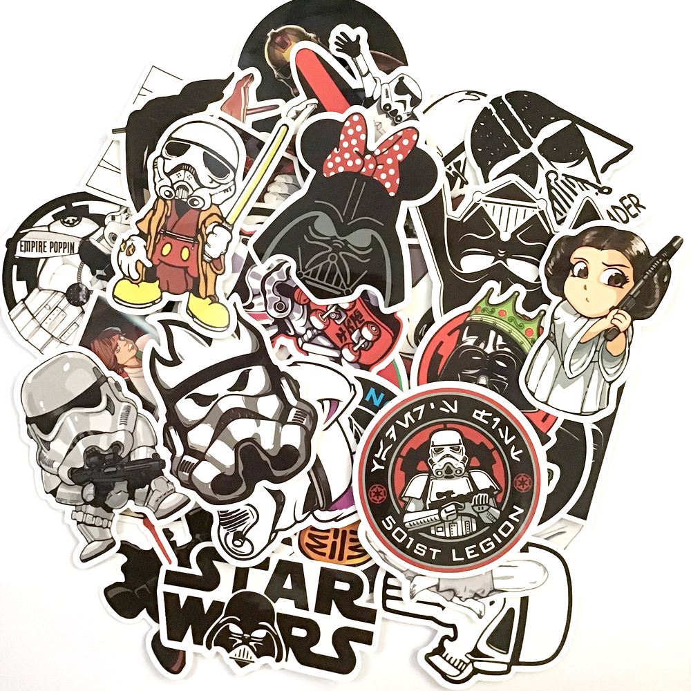 Bộ 50 Sticker Starwars SW50 - Chống Thấm Nước Dán Xe Máy Nón Bảo Hiểm