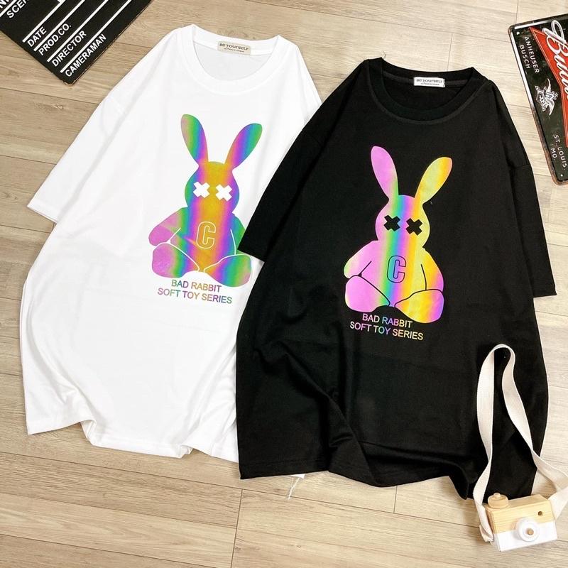 Áo Thun Phản Quang Unisex Form Rộng Nam Nữ Đều Mặc Được_Chất Cotton Dày Dặn Mềm Minh Không Xù_Mặc Cặp Đều Được