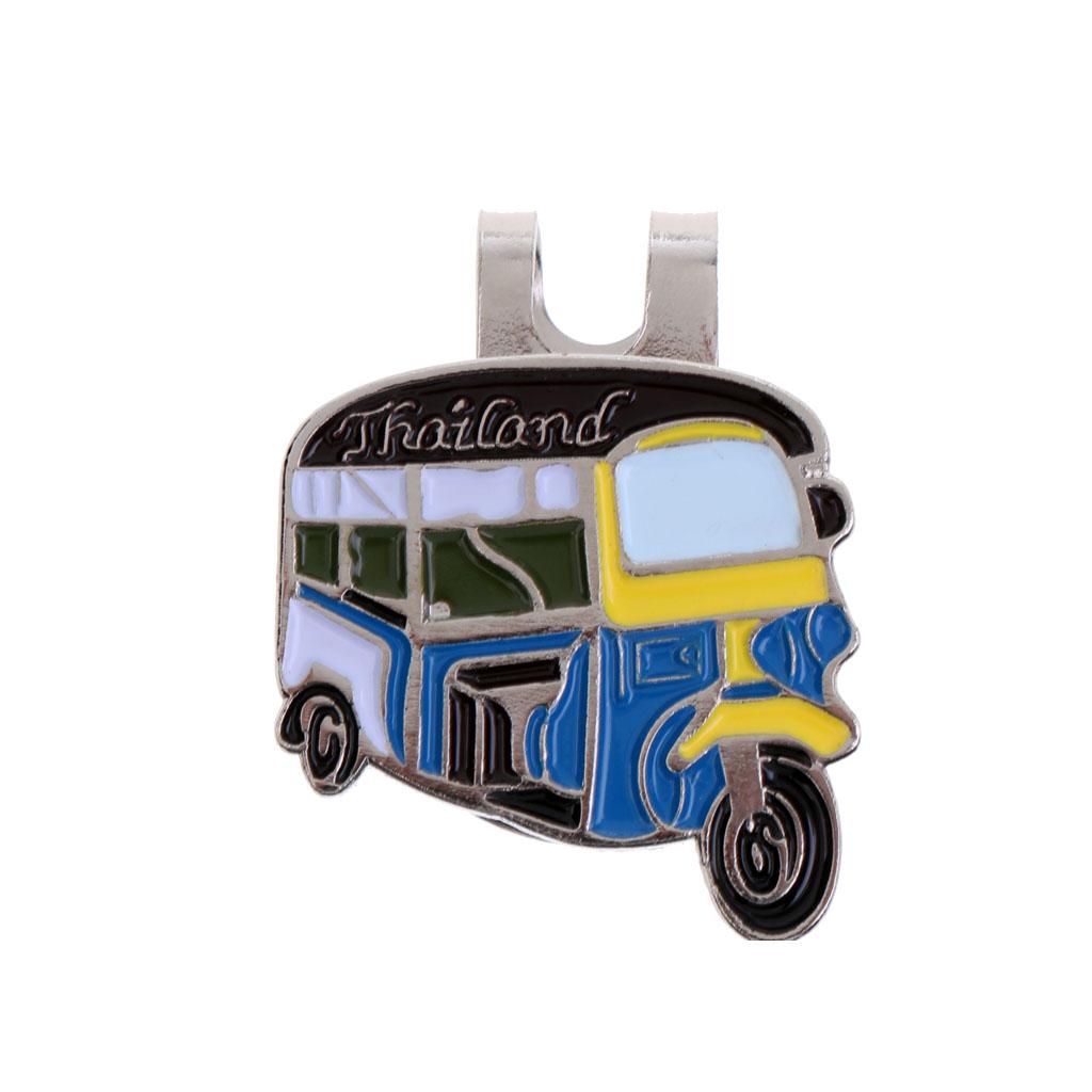Pedicab Pattern Magnetic Hat Clip Golf Ball Marker Clip On Golf Visor