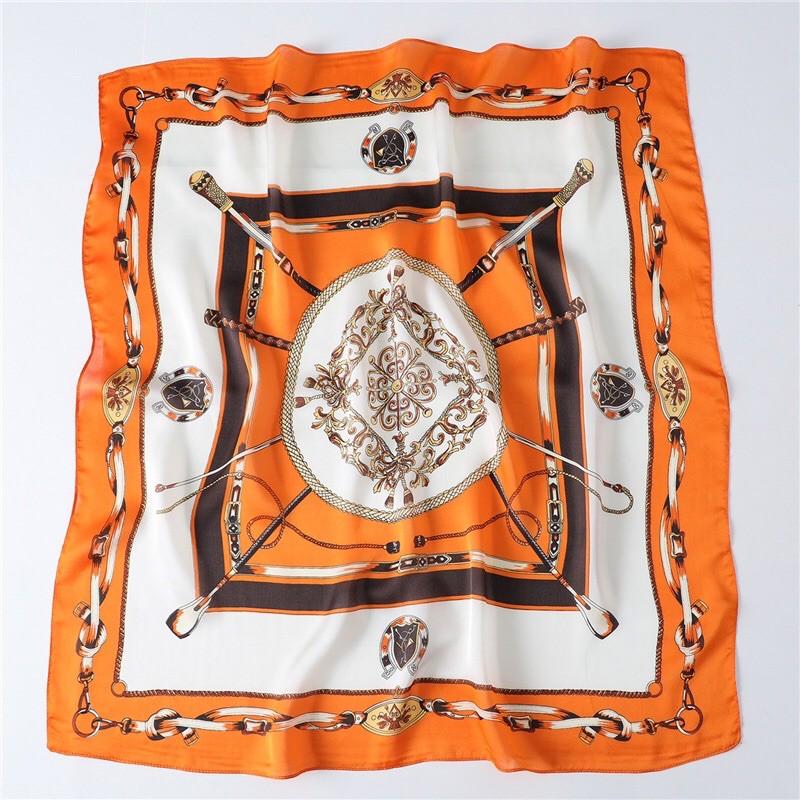 Khăn turban lụa vuông quấn áo size 70x70cm Khăn bandana quấn áo