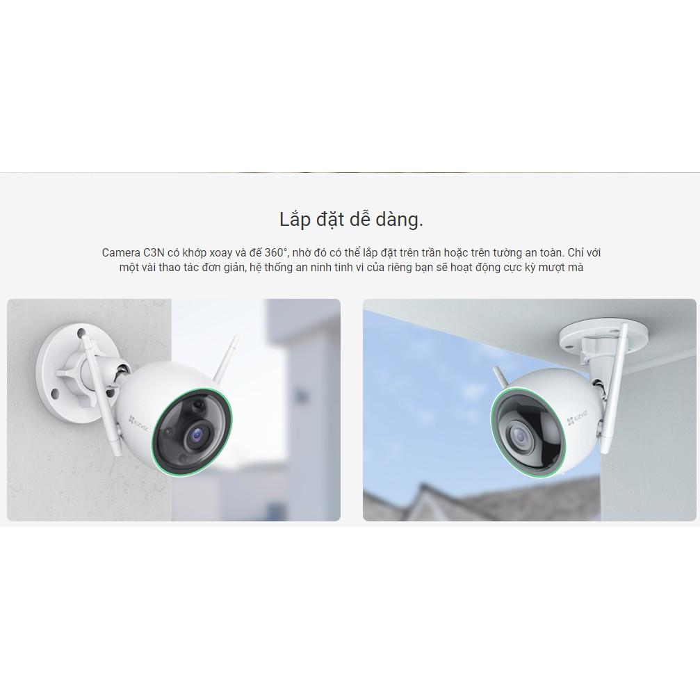 Camera Thông Minh IP Wifi 2MP EZVIZ C3N FullColor - Ngoài Trời - Chuẩn Chống Nước IP67 - Chính Hãng - Bảo Hành 24 Tháng