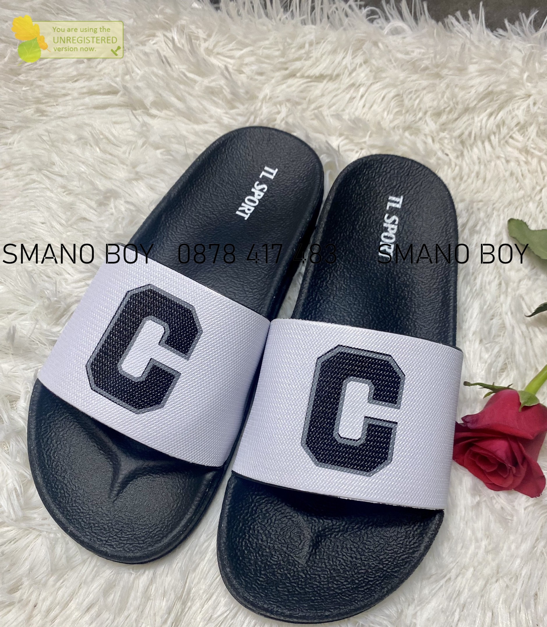 Dép quai ngang nam nữ unisex chữ C Smano hỏa tốc