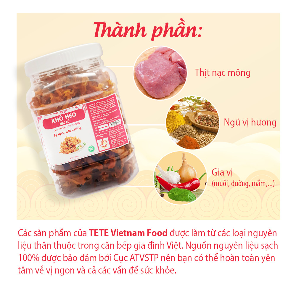 Khô Heo Mix Tỏi Thơm Ngon Cay Cay TeTe Food 500 gram