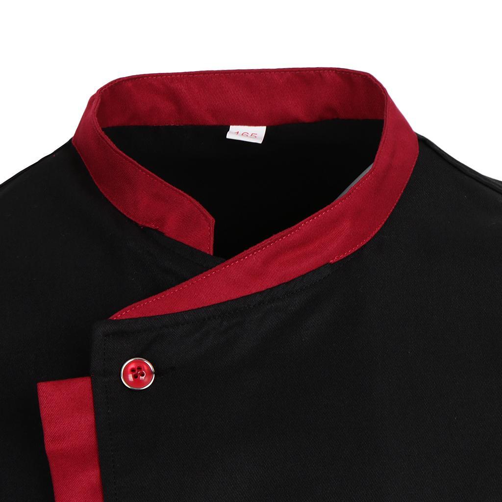 Unisex Short Sleeve Chef Coat Workwear Kitchen Jacket - Black, 4XL