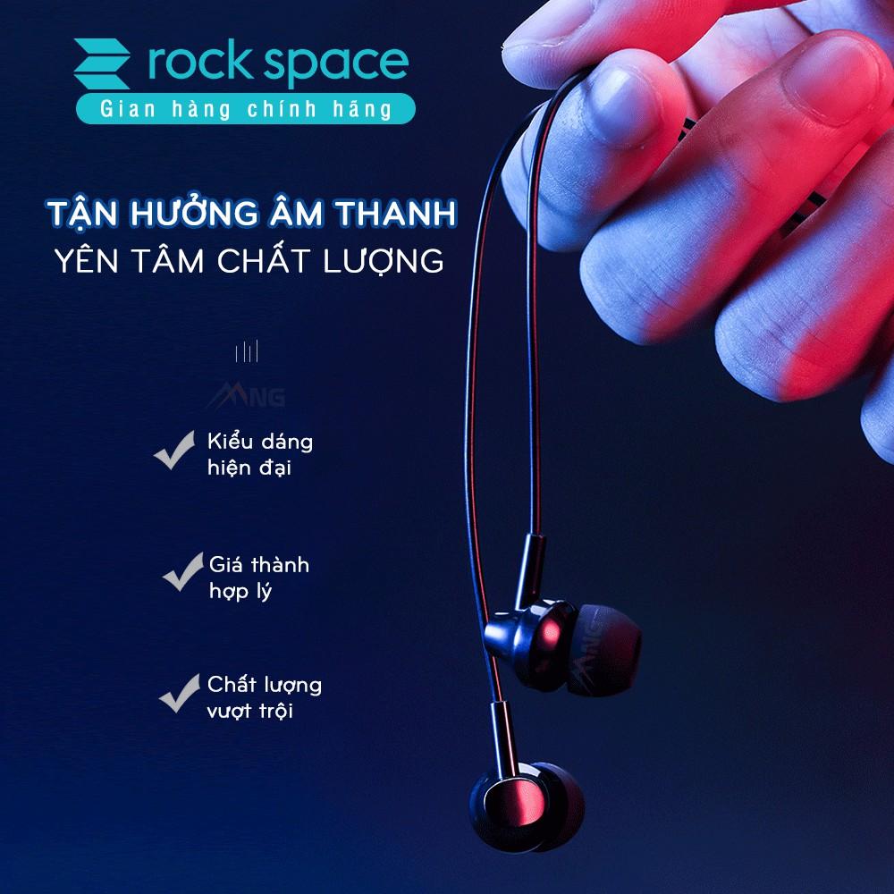 Tai nghe có dây Rockspace ES01 nhét tai dành cho samsung iphone máy tính có mic - Hàng chính hãng 