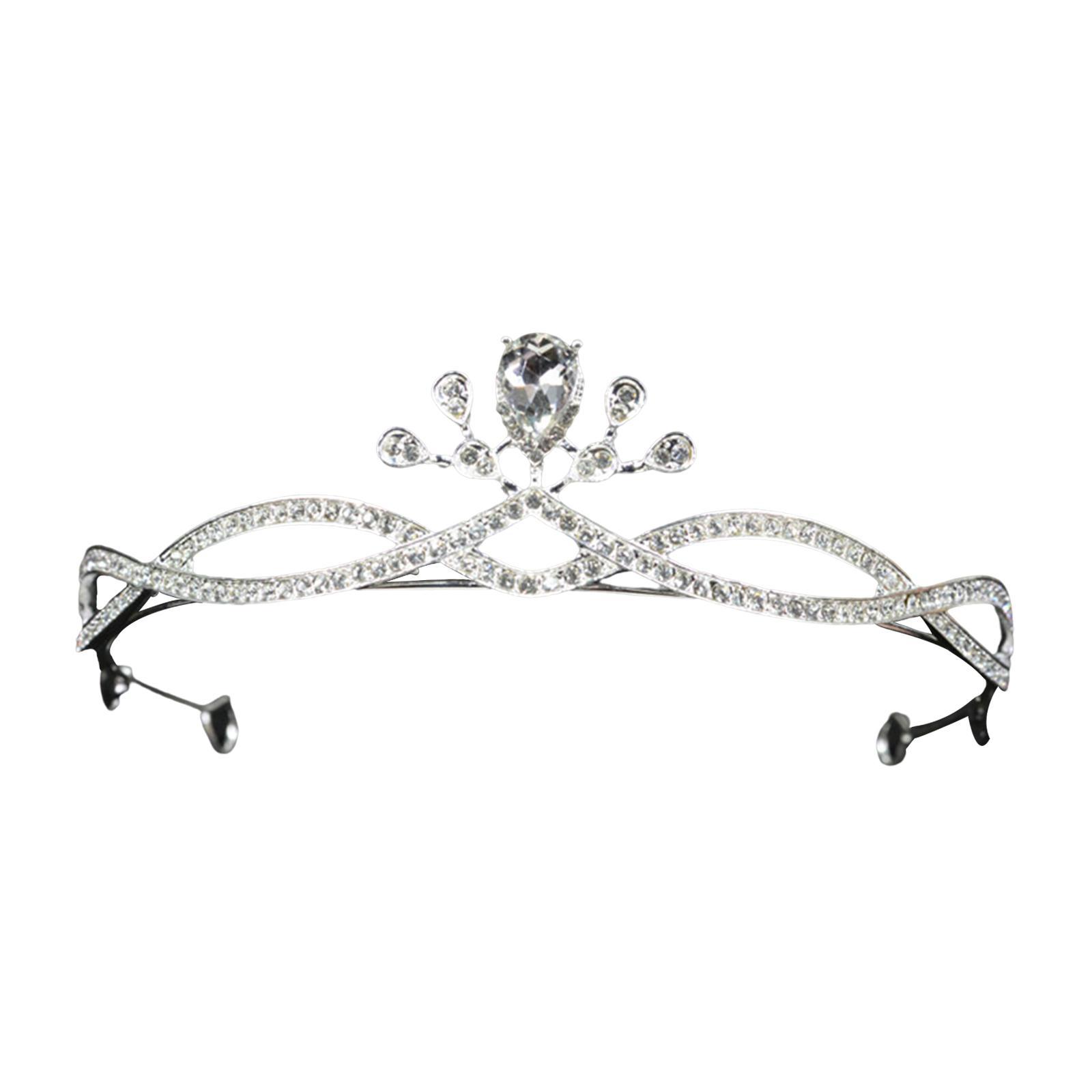 Crystal Rhinestone Queen Bride Tiara Crown for Women Girls Headdress Vintage Bridal Birthday Prom Wedding Tiaras and Crowns Hair Jewelry Accessories