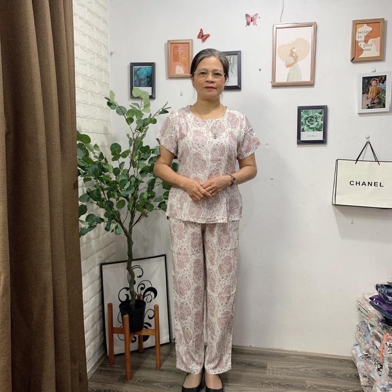 Bộ Lanh Trung Niên Vải Việt Thắng Mát, Mềm, Nhẹ, Bộ Tole Cho Mẹ