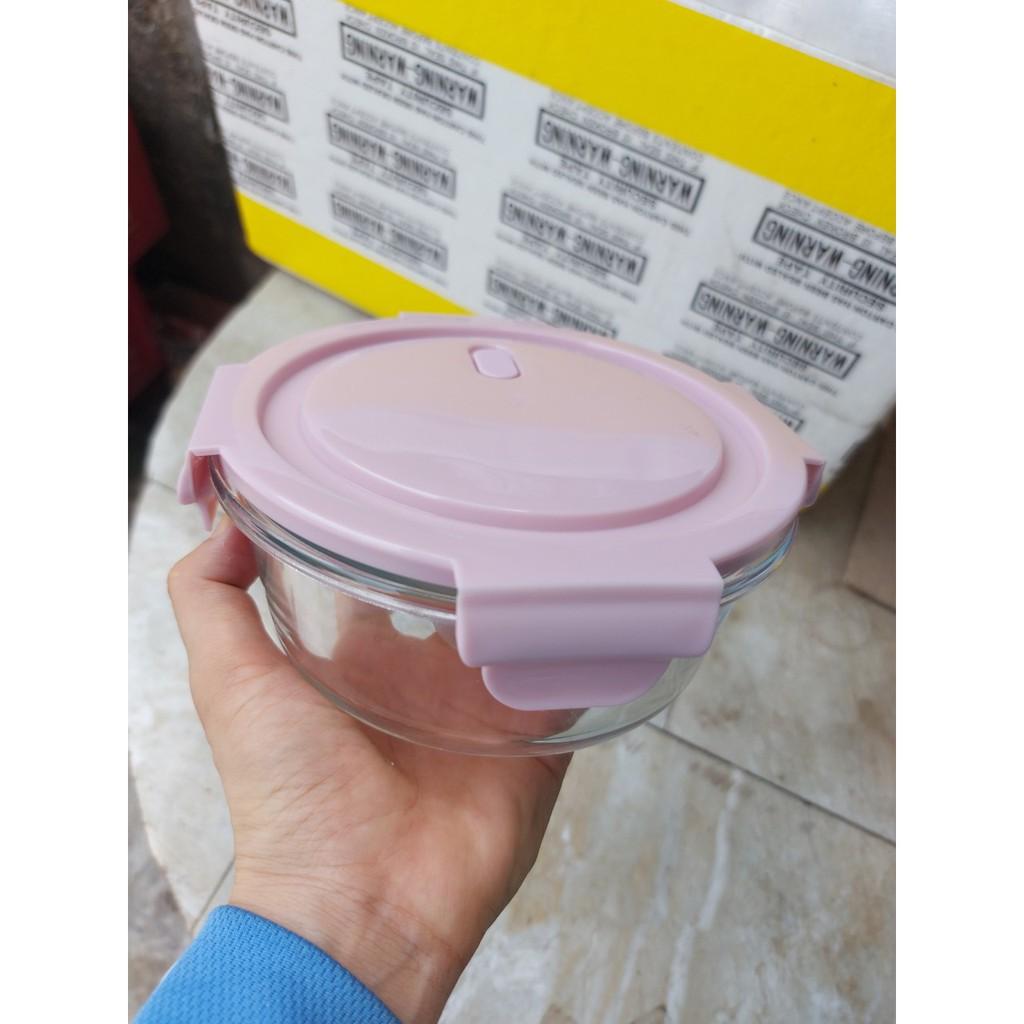 Hộp thủy tinh hình tròn đựng cơm, đồ ăn đa năng