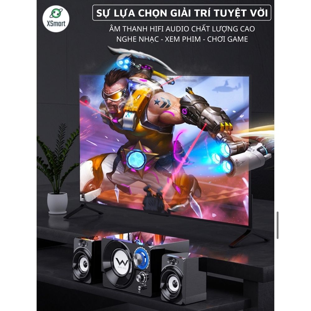 Loa vi tính bluetooth XSmart DURL BASS SADA S-20 có đèn LED, tương thích máy tính laptop pc tivi điện thoại nghe nhạc cực đã - Hàng Chính Hãng