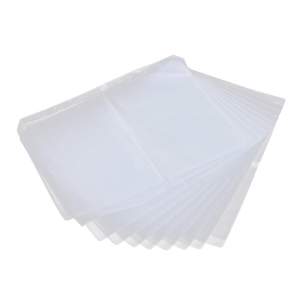 20Pcs PVC Clear 6 Hole Loose Leaf Binder Binder Pages Pockets Document Files Bag