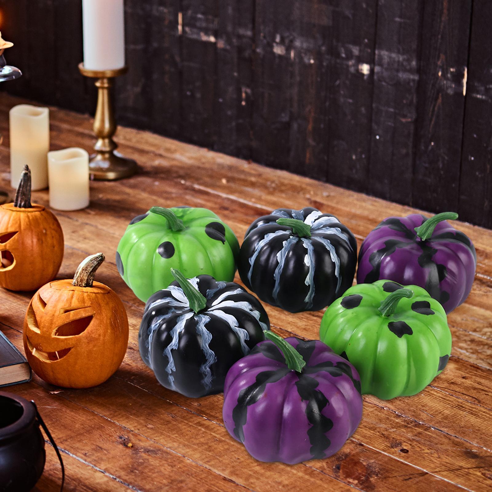 6x Mini Simulation Pumpkins Model Foam Pumpkin Model for Home Table Kitchen