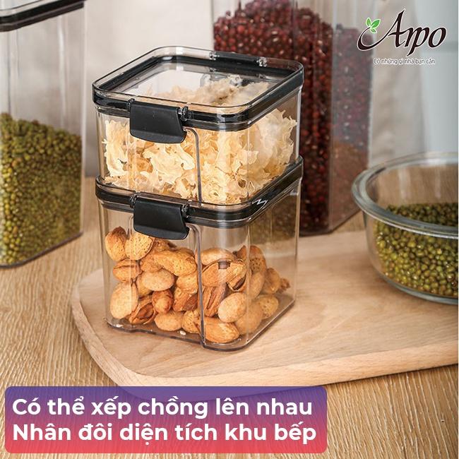 Hộp Nhựa Đựng Ngũ Cốc, Đồ Khô Trong Nhà Bếp Với Nắp Đậy Kín Khí - Hộp Bảo Quản Trong Suốt