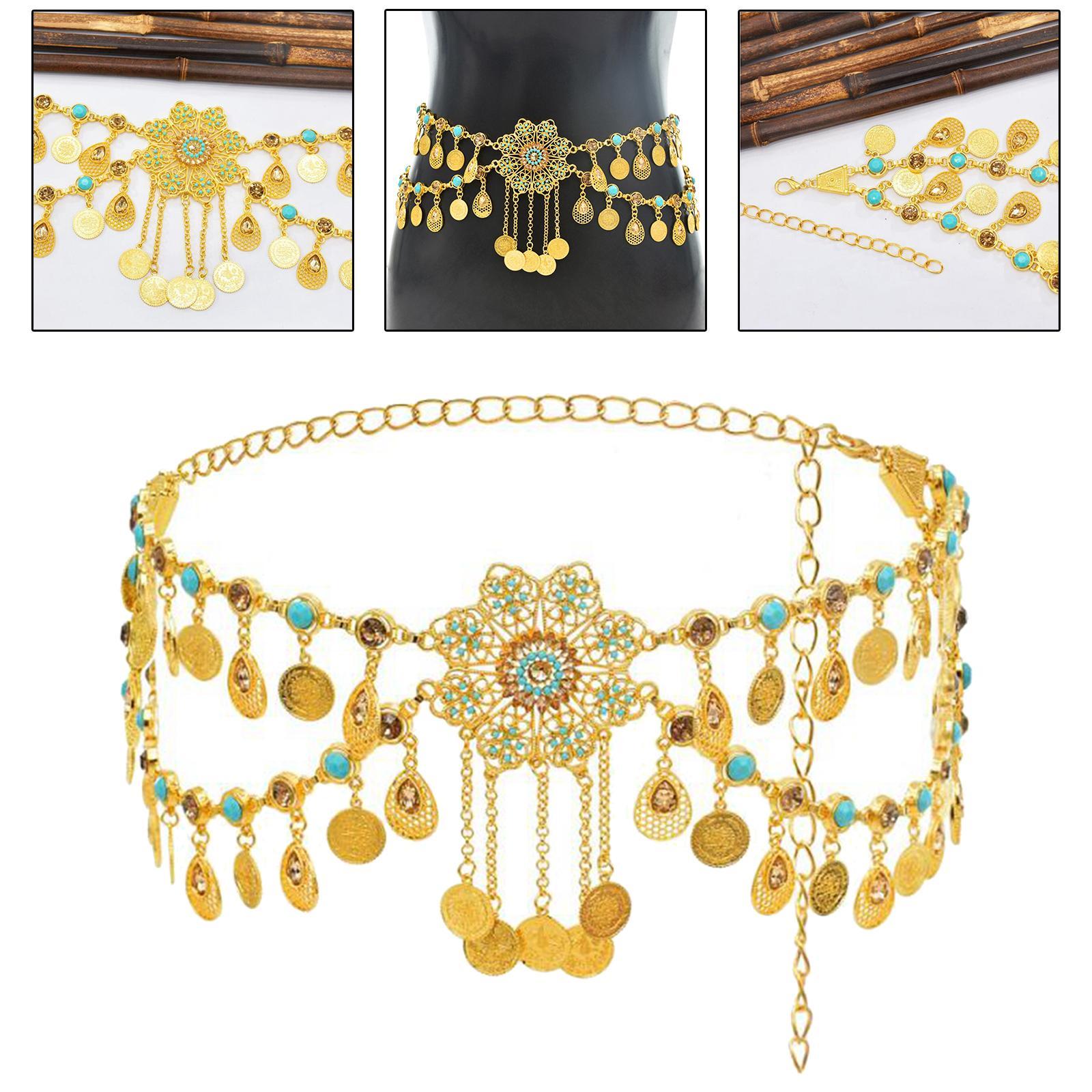 Retro Style Belly Waist Chain Waist Belt Tassel Hollow Costume Accessory