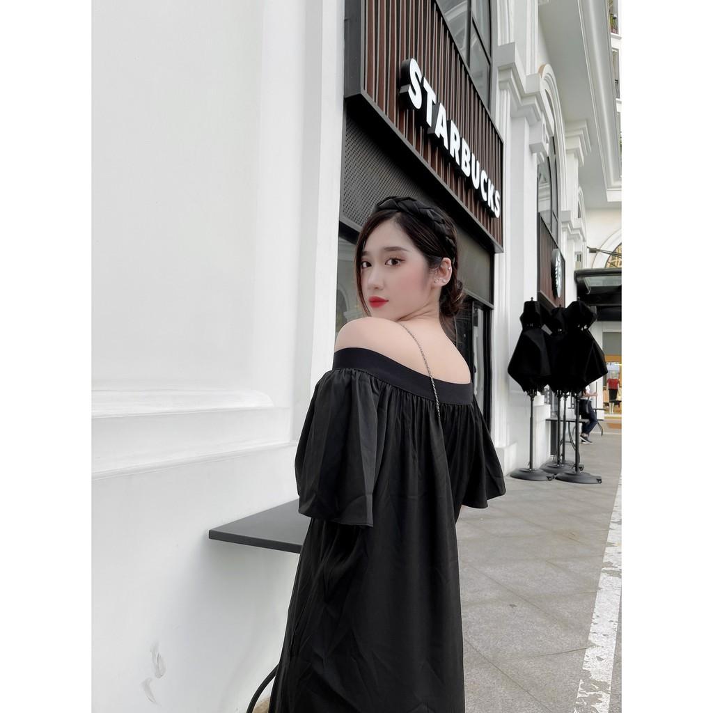LIIN - Đầm lụa trượt xoè trễ vai