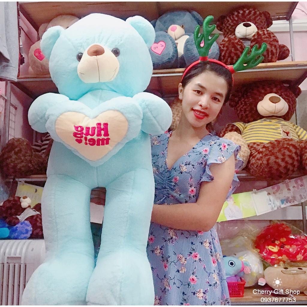 Gấu Bông Teddy Ôm Tim Cao Cấp 1m2 Ảnh Shop Chụp