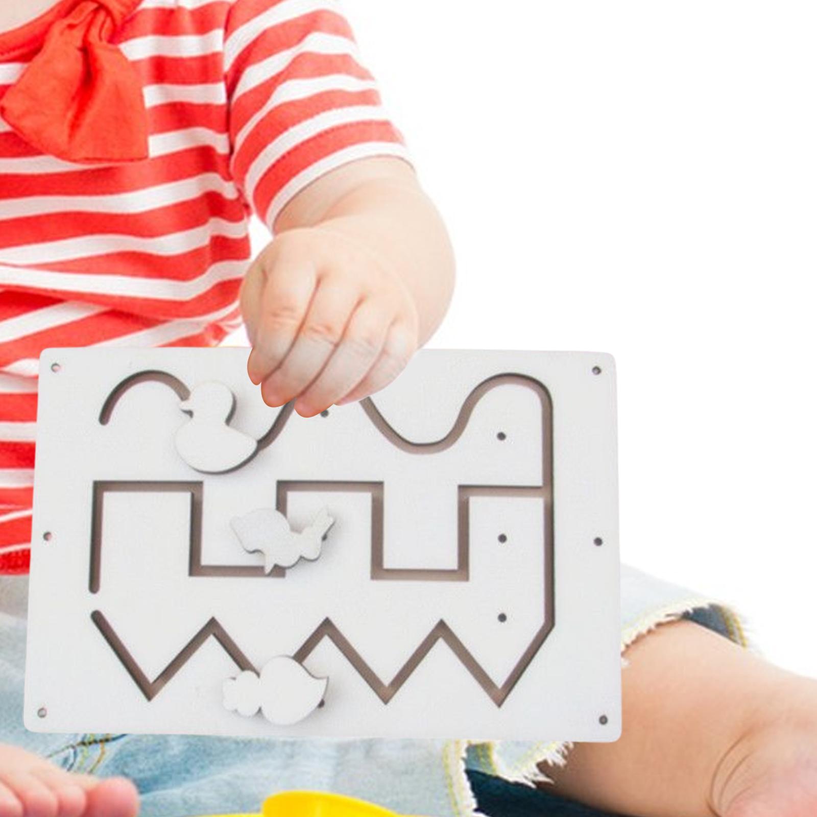 Unpainted Busy Board Slide Track ,Motor Skill Indoor Play Montessori Early Educational, slide Track Sensory Board Parts, for Game Gifts
