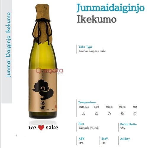 Chai Rượu Sake Nhật Bản Ikekumo Junmai Daiginjo 720ml (16%)