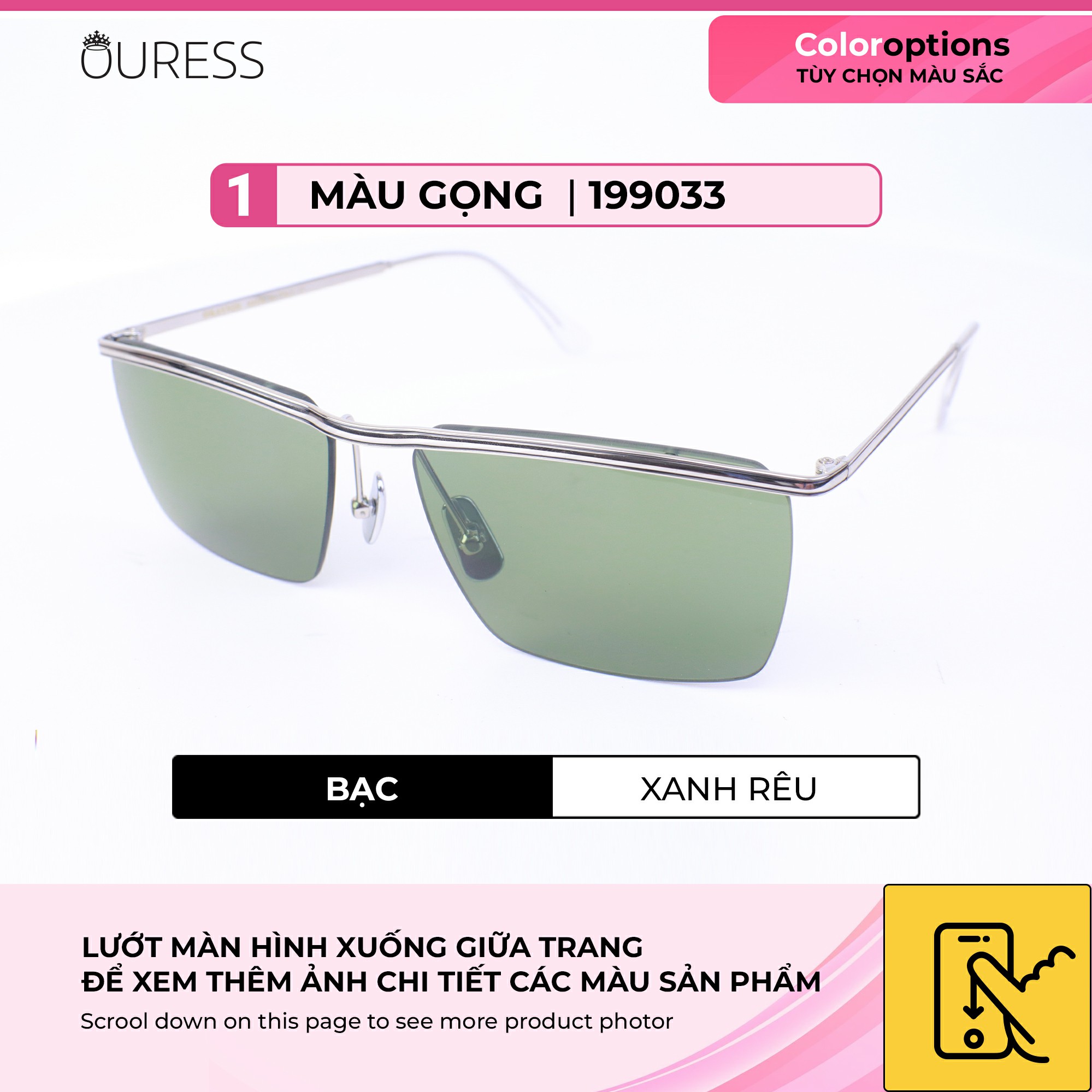 Kính mát nam titanium siêu nhẹ siêu thời trang 199033