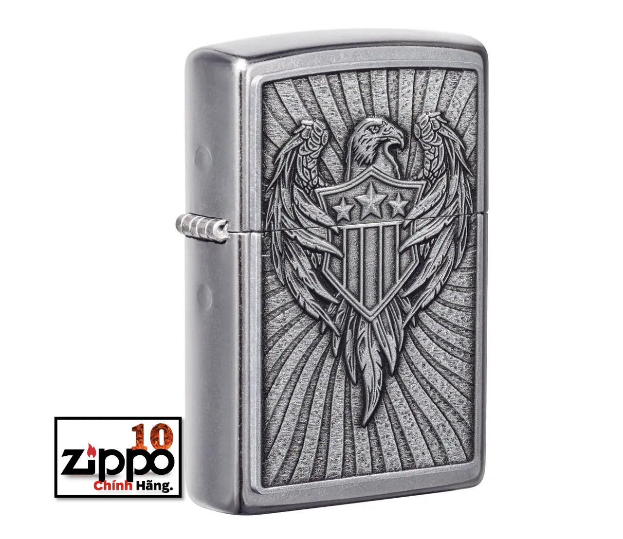 Bật Lửa Zippo 49450 Eagle Shield Emblem Design - Chính hãng 100%